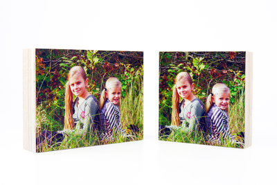 Foto op houten fotoblok met karakter