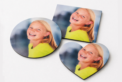 Onderzetters met foto rond vierkant of hart