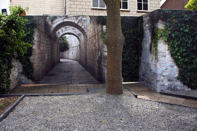 Tuinposter stenen doorgang