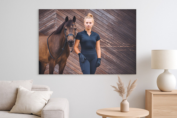 Paardenmeisje geprint op multiplex