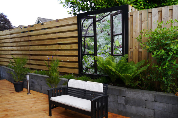 Tuinposter op houten frame